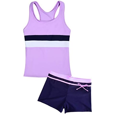 Uhnice Girls Lilac Tankini Swimwear Set Cover