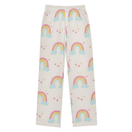 Loose Pajama Pants, Elastic PJ Bottoms With Pockets, Cute Loungewear, Rainbow Sleepwear XL