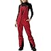 Red Girls Waterproof Insulated Ski Pants Lightweight Winter Snowsuit Adjustable Strap Snowboard Overalls