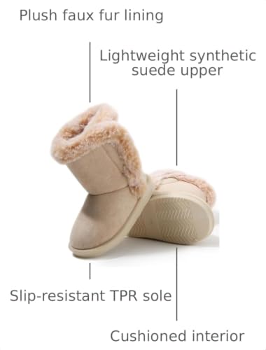Image of Femizee Girls Boys Warm Winter Boots Kids Outdoor Snow Boots(Toddler /Little Kid)