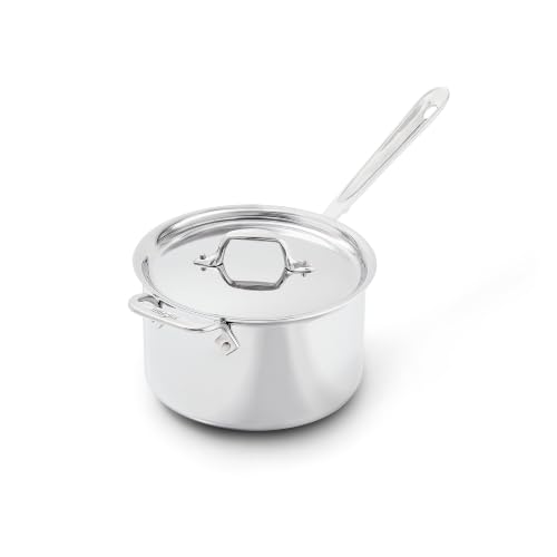 Image of All-Clad D3® Stainless Steel 4 Qt Saucepan with Lid, Made in the USA
