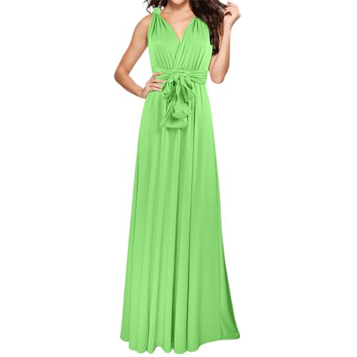 Vhersily Vestido convertible enrollable con cuello en V profundo y banda ajustable para damas de honor o invitados – Vestido envolvente para mujer de talla grande para luna de miel, fiestas de ropa