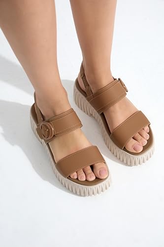 Image of UBFEN Womens Platform Sandals Comfortable Arch Support 2 Adjustable Straps | 2.75'' Lightweight Chunky Heel, Soft Cushioned Footbed, Non-slip for Dressy, Work, and Casual Wear