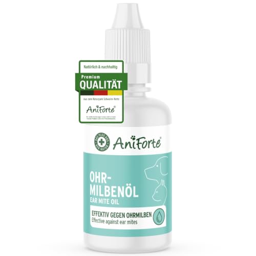 AniForte Ohrmilbenöl für Hunde, Katzen, Nagetiere, Haustiere 20ml - Sanfte Pflege bei Ohrmilben, Ohrentropfen Milben, Juckreiz im Ohr, Ausfluss