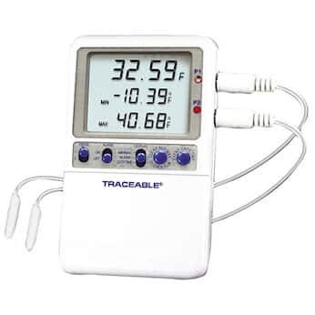 Traceable High-Accuracy Fridge/Freezer Thermometer with Calibration; 2 Bullet Probes