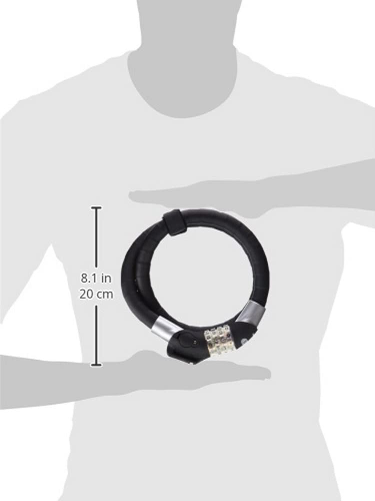 ABUS Kabelschloss Steel-O-Flex Raydo Pro 1460/85 TexKF - Fahrradschloss-Set mit Halterung TexKF für den Rahmen des Fahrrads - 20 mm Sicherheitslevel 6 - Schwarz