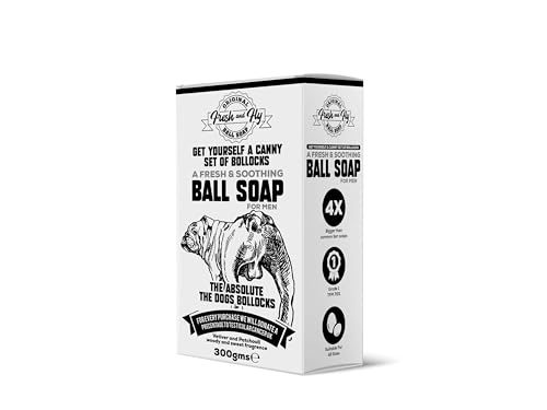 Fresh and Fly Ball Soap for Men, Gentle and Cleansing Natural Soap Bar- Infused with Tea Tree Oil, Coconut Oil, Shea Butter