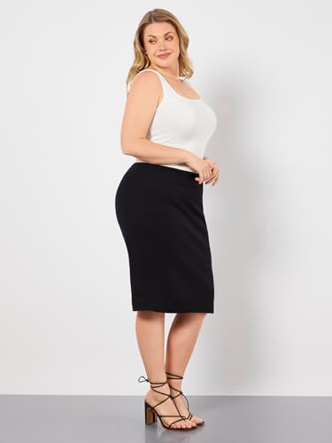 Women's Plus Size Knee Length Pencil Skirt Bodycon Mini Skirts3