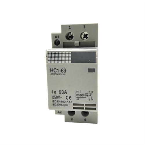 Contactor de CA HC1-63 de 2 polos para evitar sobrecargas en redes de 240V