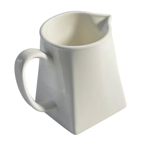 OUNONA White Small Porcelain Milk Jug 230ml Capacity for Coffee Milk Pitcher Tea Service