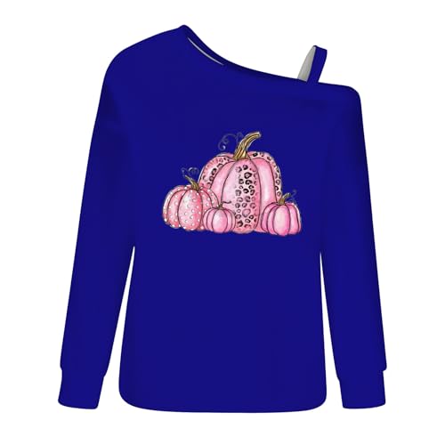 Camisetas femininas de um ombro só com ombros de fora, camisetas estampadas de Natal de manga compri