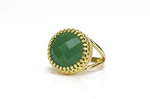 Bague en aventurine verte bohème et chic pour vos tenues de soirée