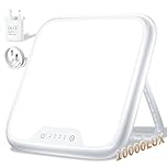 SAD Lamp, 10000 Lux Light Therapy Lamp for Depression, Sad Light UV-Free with Stepless Brightness, 4 Timer Setting, Memory Function, Daylight Lamp Portable Light Therapy Box for a Happy Mood