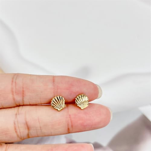 Mini Shell Stud Earrings For Women Girls Stainless Steel Minimalist Dainty Tiny Delicate Scallop Seashell Cartilage Earring Small Cute Studs Gold Silver Summer Beach Ocean Ear Jewelry4