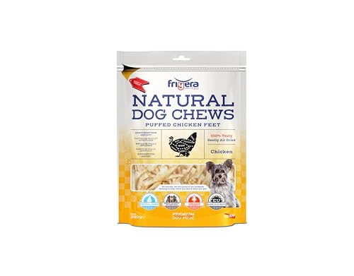 Frigera Gepuffte Hähnchenfüsse 250g – Hochwertige Hundesnacks, Wenig Geruch, Mono-Protein, Gluten- und Getreidefrei