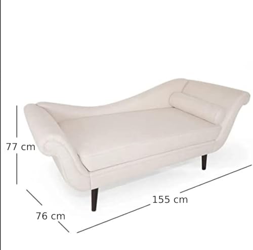 Image of Lazy Couch and Reclining Sofa /Recliner Chaise Longue /Fabric recliners /for Bedroom /Living Room /Office Reception Recliner Lounge Sofa and Armchair (Beige 2)