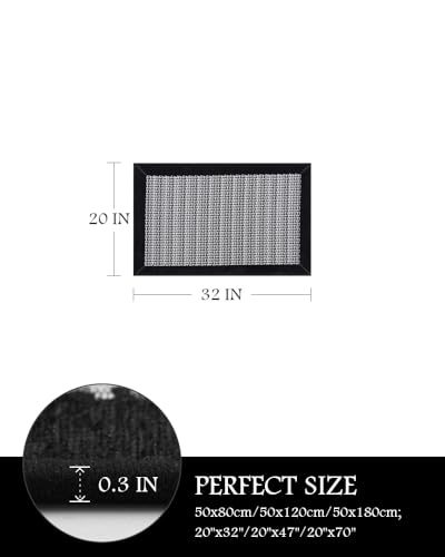 PADOOR Kitchen Mats for Floor, Kitchen Rugs Non Slip Washable, Rubber Backed Kitchen Runner Super Absorbent Kitchen Floor Mat Sink Rug, 20”x32” Black