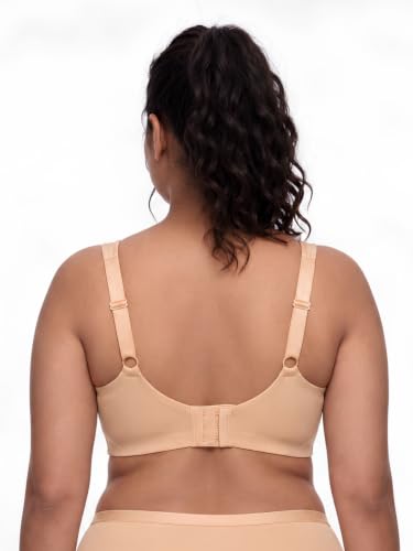 Image of SOIE Women's Full Coverage Minimizer Bra|Non Padded, Non Wired,Nylon Spandex |Broad Cushioned Straps,High Side Coverage & Side Support