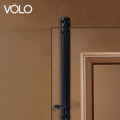 Image of VOLO Aluminium Tower Bolt with Stainless Steel Rod - Heavy Duty Door & Window Latch for Home and Office | Main Door Tower Bolt | Kundi /Chitakini | Pack of 2 Pieces (Black, 12 Inch)
