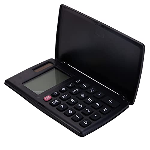Calculadora portátil Mini calculadora de Bolsillo Pequeña Cubierta de 8 dígitos Batería Solar Dual Power