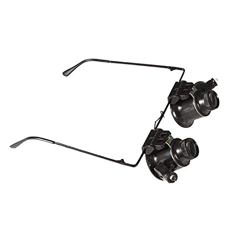 SdaryWare Lupas dentales, lupas para joyería, Lupa de 20 aumentos con Diadema LED, Lupa iluminada para reparación de Relojes, Gafas de Aumento Tipo Espejo.