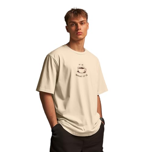 Image of Nobero Men's Oversized Graphic T-Shirt for Men | Soft Cotton | Drop Shoulder Relaxed Fit | Printed Casual Tshirt for Men