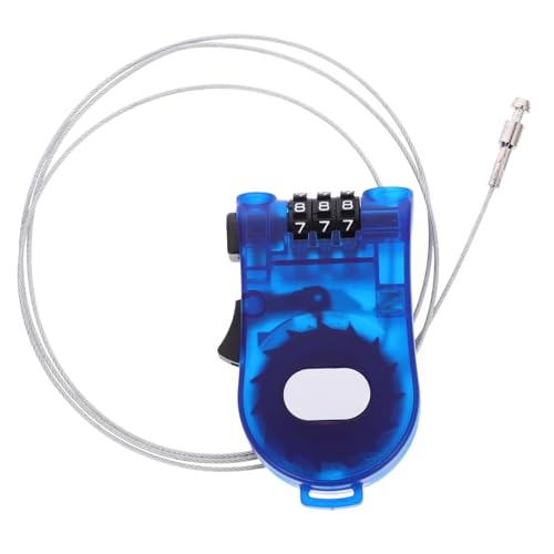 DEARMAMY スキー用調節可能ワイヤーロック 軽量コンパクト 多用途自転車バイク 防犯ロック 透明ブルー