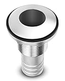 HZSIFU Barbed Short Straight Thru-Hull Fitting with Nut & Custom Gasket for Boat RSV Yacht, Stainless Steel 316 Thru Hull Fittings, Through Hull Connecter Hose Skin Fitting Drain for 3/4’’ I.D. Hose