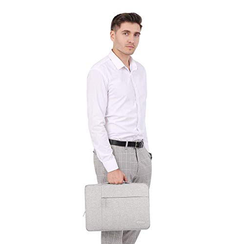 Image of MOSISO Laptop Case 13.3 inch, 13-13.3 inch Laptop Sleeve with Handle Compatible with MacBook Air /Pro 13 /Pro 14 M5 M4 M3 M2 M1,HP Dell ASUS Lenovo, Polyester Multifunctional Computer Bag, Gray