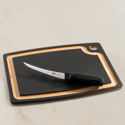 Victorinox Fibrox Ausbeinmesser, Scharfes Küchenmesser für Fleisch und Fisch, 15 cm, Gebogene Klinge, Flexibel, HACCP geeignet, Rutschfest, Schwarz