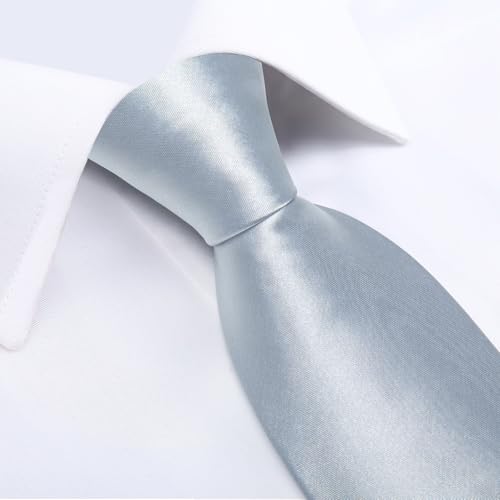 Image of DiBanGu Mens Solid Color Tie and Pocket Square Cufflinks Set
