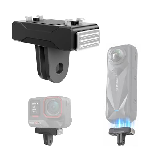 JINGCHEN クイックリリースマウント Insta360 X5/Ace pro/Ace対応 アクションカメラマウント クイックリリースマグネットマウント カメラアクセサリー 自撮り棒・ハンドル・三脚など対応 ユニバーサルアダプターベース (ブラック)