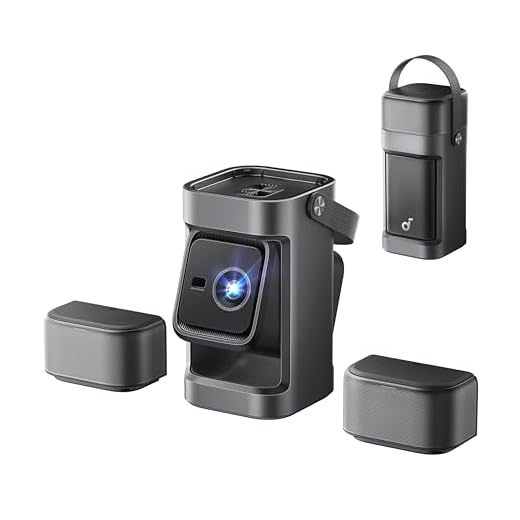 soundcore Nebula P1｜Beamer klein mit abnehmbarem Lautsprecher und integriertem AV-System, 650 ANSI Lumen, 1080p, 2.0 Surround Sound, Dolby Audio, 130°-Gimbal, Auto Kalibrierung, max. 180", Google TV
