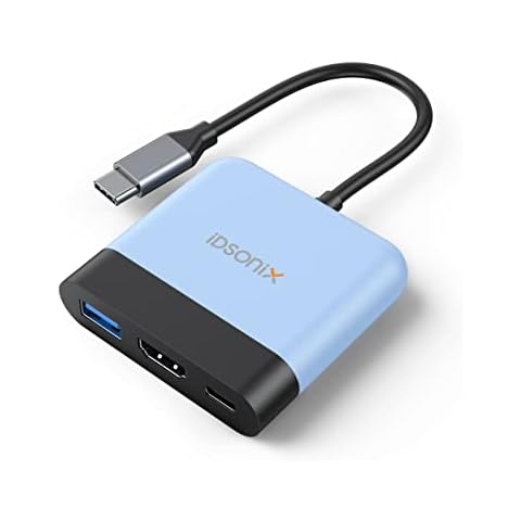 iDsonix USB C Hub, USB 3.0 Hub 5 Gbps Data Ports, USB-C Hub (3-in-1) with 4K HDMI, 100W Power Delivery, USB C Dock Adapter for Switch, Mac OS and Linux Cover