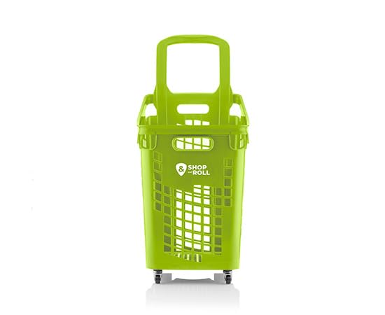 BALSAT Cestas de la Compra 26L – Cesta Plegable y Resistente para Supermercado, Almacenaje y Compras, Capacidad 12 Litros, Diseño Compacto y Práctico (Verde)