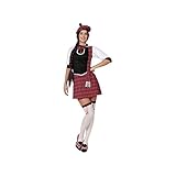 Disfraz adulto de Atosa para mujeres de color rojo. Talla: M-L .