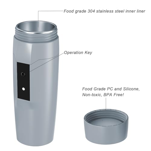 Image of Portable 12V Car Kettle Boiler, Small Electric Travel Kettle, 80W Fast Water Heater, Mini Electric Tea Coffee Mug for Car, Automatic Shut-Off & Restart, Special Power Cord for Car Cigarette Lighters