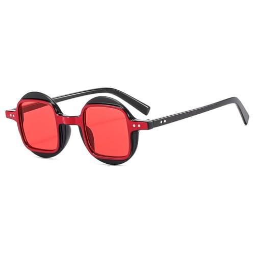 Lunettes de soleil punk verres carrés anti éblouissement et monture ronde légère