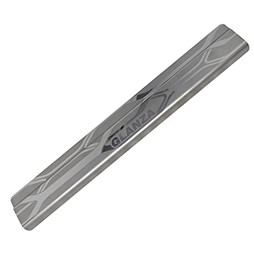 Image of GFX Car Door Sill Guard - Stainless Steel, Protects Painted Edges from Scuffs or Scratches Compatible with Glanza Set of 4Pcs (After-Market) Model - 2019 Onwards