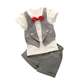 GET MOREBoy's and Girl's Summer Stylish White & Black Multicolour Top And Multicolour Shorts Casual Clothing Sets