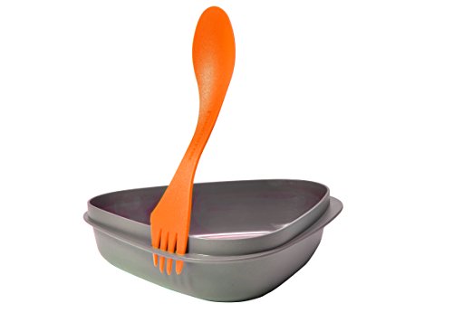 Light my Fire 6-Piece BPA-Free Lunch Kit with Plate, Bowl, Storage Boxes and Spork, Orange