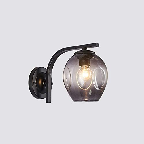 Aplique de pared moderno , Lámpara de pared Lámpara de pared de metal negro nórdico Lámpara de pared de vidrio Lámpara de pared moderna, luces de baño de pared de sala de estar Lámparas de . Compatibl