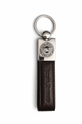 Image of Leather Strap Keychain, Embossed Logo Design, Durable Premium Key Ring for Bike Lovers & Gift Use