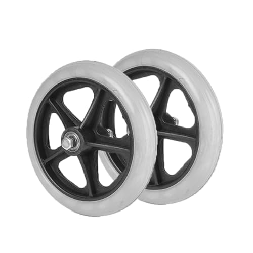 2 Pcs Accesorios para ruedas delanteras para sillas de ruedas,resistencia al desgaste con rodamientos,ruedas de repuesto sólidas,Gris