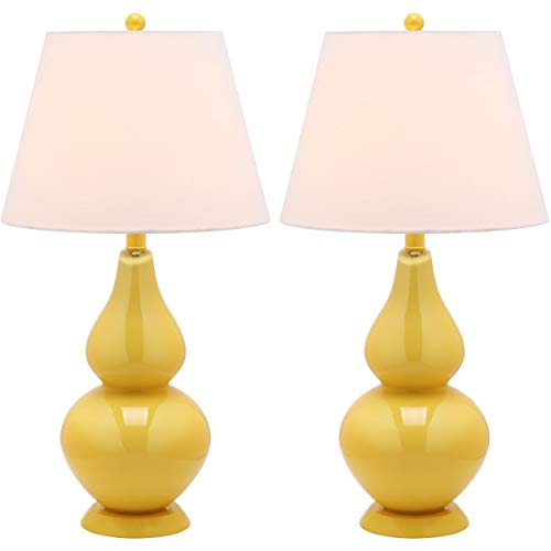 SAFAVIEH Cybil Table Lamp Set of 2, 26" Modern Yellow LIT4088H