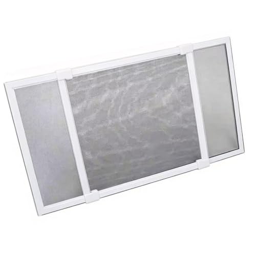 Mosquitero Extensible para Ventanas, 70-132 cm x 50 cm, Aluminio, Protección contra Insectos, Ajustable (Blanca 50x70-132cm)