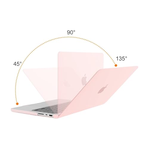 Image of MOSISO Compatible with MacBook Pro 14 inch Case 2025 2024 2023 2022 2021 M5 M4 M3 M2 M1 A3434 A3112 A3185 A3401 A2918 A2992 A2779 A2442, Hard Shell&Keyboard Cover&Screen Film&Pouch,Chalk Pink