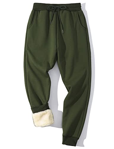Image of Gihuo Men's Winter Fleece Pants Sherpa Lined Sweatpants Active Running Jogger Pants