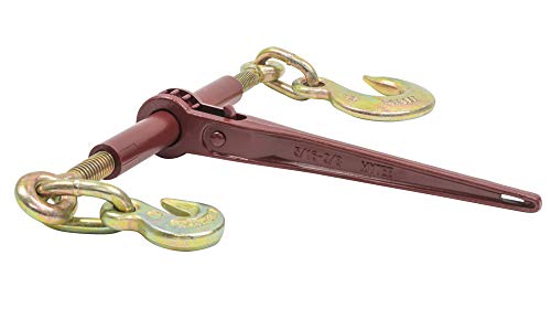 Image of Mytee Products 5 /16 inch - 3 /8 inch Heavy Duty Ratchet Load Chain Binder w /Grab Hook on one Side, 1 /2 inch Slip Hook on Other Side - 6,600 Lbs Working Load Limit (4 Pack)