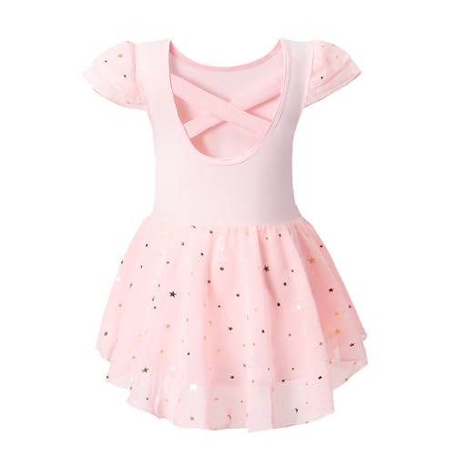 Tutu. kk Girls Ballet Leotards with Sparkly Glitter Skirts Toddler Ballerina Outfit Crisscross Back Dance Dress Pink 18-24 Months